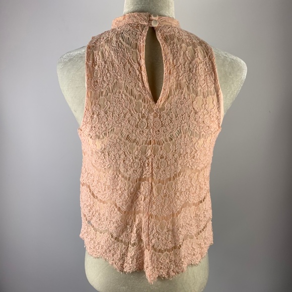 Fire Medium Blouse High Neck Lace Lined LA - Picture 3 of 4